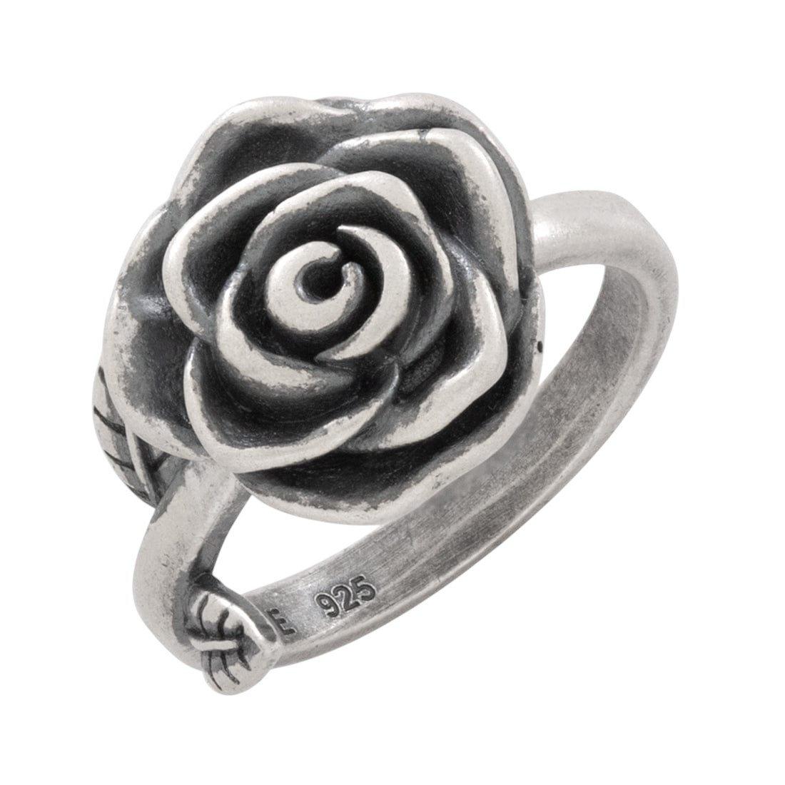 King Ice Antique Rose Ring - Sterling Silver - WHITE GOLD